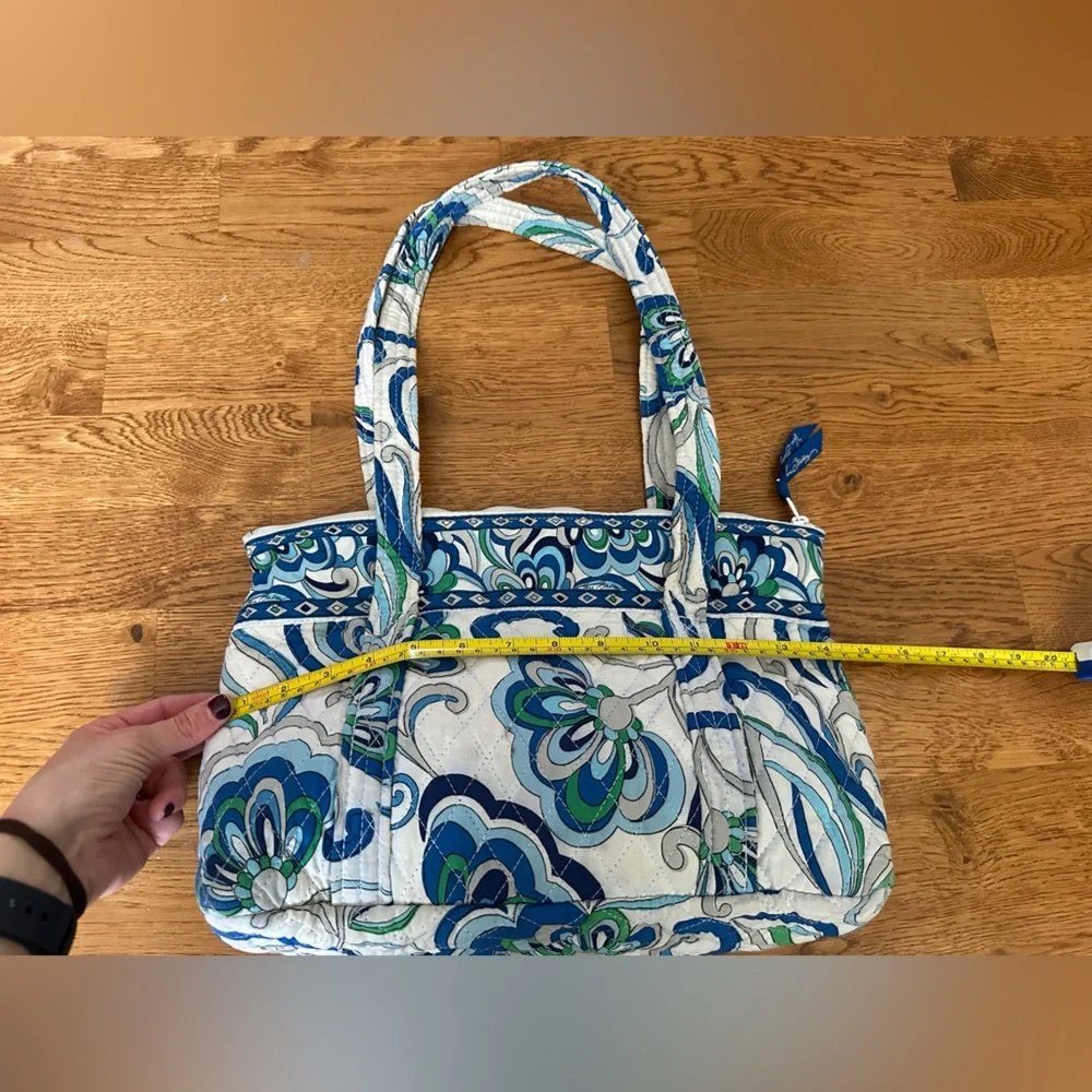 Vera Bradley Little Betsy Blue and Green Patterned Tote Bag
